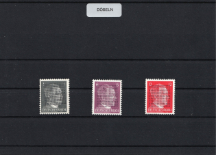 1945 DOBELN Local Issue 1pf - 12pf, Germany, Overprint on Hitler's head (MNH)