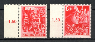 1945 Germany Reich Last Issue (Control Numbers `1.50`, Full Set, CV $100, MNH)