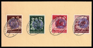 1945 FREDERSDORF Local Issue 3pf - 15pf on piece, Germany (Canceled)