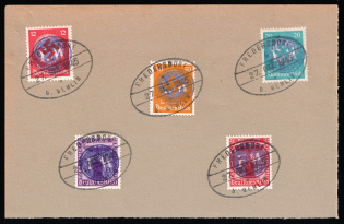 1945 FREDERSDORF Local Issue 6pf - 50pf on piece, Germany, Official Stamps (Canceled)