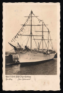 1935 'Hamburg. Floating youth hostel “Hein Godenwind”', Propaganda Postcard, Third Reich Nazi Germany