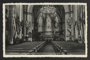 1936 'Wilhelmshaven - Interior of the Naval Memorial Church (Evangelical Garrison Church)', Propaganda Postcard, Third Reich Nazi Germany