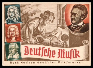 1936 'German Music', Propaganda Postcard, Third Reich Nazi Germany