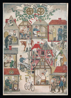1936 'Reich Craftsmen's Day', Propaganda Postcard, Third Reich Nazi Germany