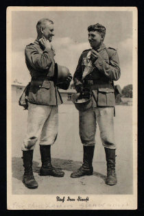 1937 'Weekly training course with a supplementary battalion', Propaganda Postcard, Third Reich Nazi Germany