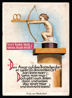 1937 'Greetings from the Octoberfest', Propaganda Postcard, Third Reich Nazi Germany