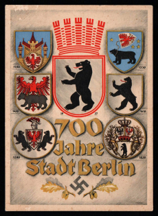 1937 '700 years of the city of Berlin', Propaganda Postcard, Third Reich Nazi Germany