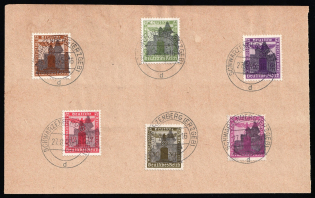 1945 SCHWARZENBERG I Local Issue 3pf - 40pf on piece, Germany, Official Stamps (Canceled)