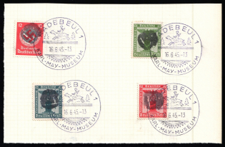 1945 RADEBEUL Local Issue 4pf - 12pf on piece, Germany, Official Stamps (Commemorative Cancellation)