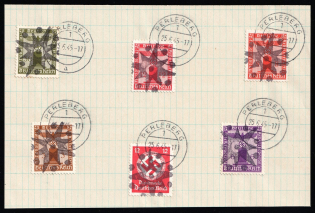 1945 PERLEBERG Local Issue 3pf - 30pf on piece, Germany, Official Stamps (Canceled)