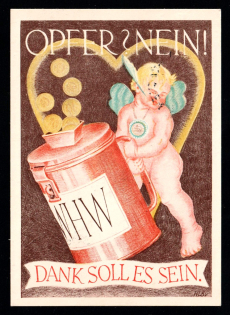 1939 'Victims' No! It should be thanks', Propaganda Postcard, Third Reich Nazi Germany