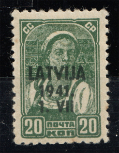 1941 German Occupation of Latvia (Thick Paper, CV $200)