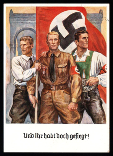 1938 'And yet you have won', Propaganda Postcard, Third Reich Nazi Germany