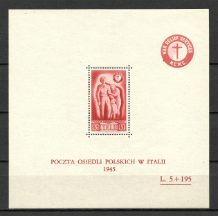 1945 Polish Corps in Italy N.C.W.C. War Relief Services Block Sheet (MNH)