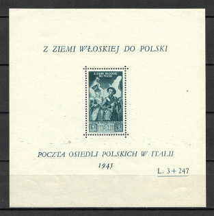 1945 Polish Corps in Italy Block Sheet (MNH)