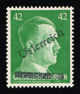 1945 VIENNA Local Issue 42pf, Austria, Overprint on Hitler's head (Mi. C IV, Not Issued, Signed, CV $2,860, MNH)