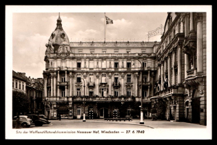 1940 'Headquarters of the Armistice Commission, Nassauer Hof, Wiesbaden', Propaganda Postcard, Third Reich Nazi Germany