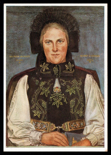 1940 'Transylvanian farmer woman', Propaganda Postcard, Third Reich Nazi Germany