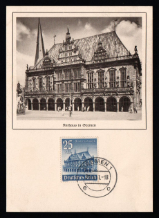 1941 'City Hall in Bremen', Propaganda Postcard, Third Reich Nazi Germany