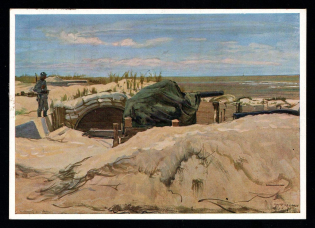 1941 'Flak coastal protection on the Atlantic', Propaganda Postcard, Third Reich Nazi Germany
