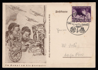 1942 'In the fight for freedom', Propaganda Postcard, Third Reich Nazi Germany