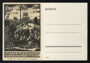 1933-1945 'Linocut by Georg Sluytermann from Langeweyde', Propaganda Postcard, Third Reich Nazi Germany (Grey paper)