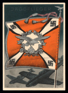 1933-1945 'Flag of the Fighter aircraft', Propaganda Postcard, Third Reich Nazi Germany