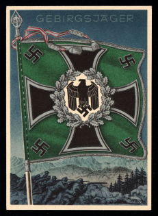 1933-1945 'Flag of the Mountain troops', Propaganda Postcard, Third Reich Nazi Germany