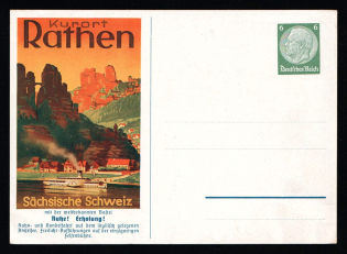1933-1945 'Health resort Rathen. Saxon Switzerland', Propaganda Postcard, Third Reich Nazi Germany