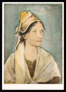 1933-1945 'Girl from North Moravia (Lesstal)', Propaganda Postcard, Third Reich Nazi Germany