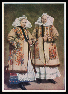 1933-1945 'Female farmers from Treppen in winter church costume', Propaganda Postcard, Third Reich Nazi Germany