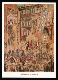 1933-1945 'The Parliament of Augsburg', Propaganda Postcard, Third Reich Nazi Germany