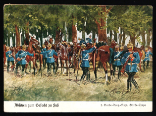 1933-1945 'Dismounting for battle on foot', Propaganda Postcard, Third Reich Nazi Germany