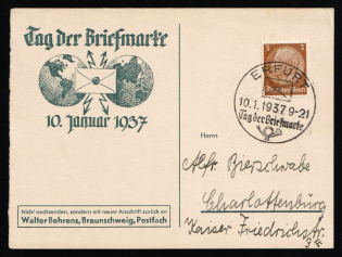 1937 'Stamp Day 1937', Propaganda Postal stationery, Third Reich Nazi Germany