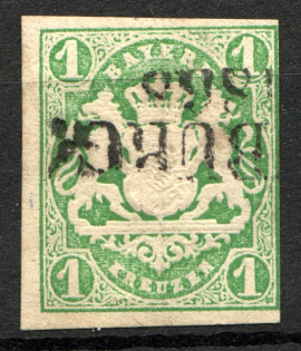 1867 Bavaria Germany 1 Kr (Cancelled)