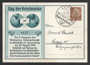 1937 'Stamp Day 1937', Propaganda Postal stationery, Third Reich Nazi Germany
