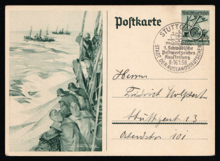 1938 'Fishermen in the sea', Propaganda Postal stationery, Third Reich Nazi Germany
