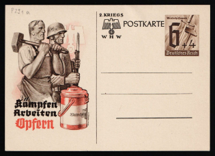 1941 'Fight, work, sacrifice', Propaganda Postal stationery, Third Reich Nazi Germany