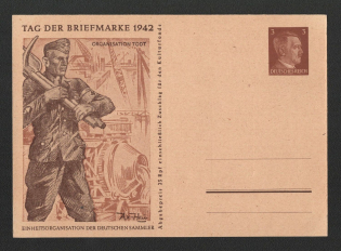 1942 'Organisation TODT', Propaganda Postal stationery, Third Reich Nazi Germany