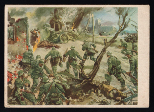 1943 'Storming infantry', Propaganda Postcard, Third Reich Nazi Germany