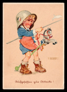 1943 'Sitting up to attack', Propaganda Postcard, Third Reich Nazi Germany