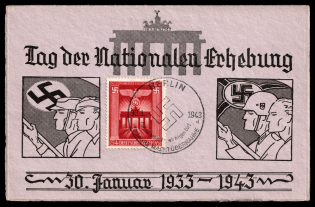 1943 'Day of the National Uprising', Propaganda Postcard, Third Reich Nazi Germany