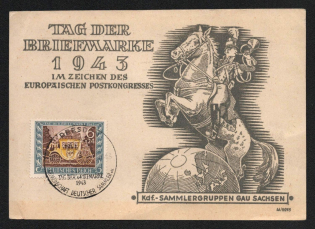 1943 'Stamp Day 1943', Propaganda Postcard, Third Reich Nazi Germany