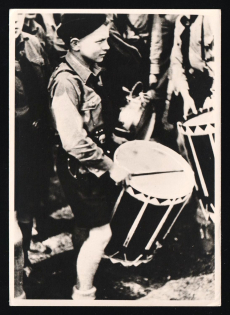 1933-1945 'Young drummer', Propaganda Postcard, Third Reich Nazi Germany