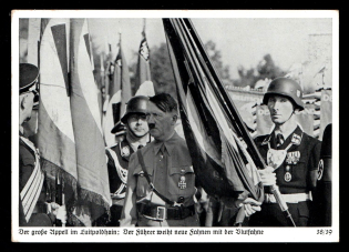 1933-1945 'The big appeal in the Luftpoldhain', Propaganda Postcard, Third Reich Nazi Germany