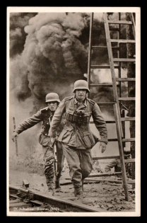 1933-1945 'NCOs in combat', Propaganda Postcard, Third Reich Nazi Germany