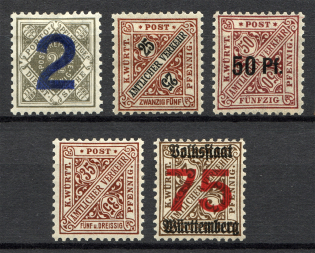 1917-19 Wurttemberg Germany Official Stamps
