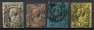 1853-63 Saxony Germany (Full Set, Cancelled)