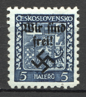 1938 Germany Occupation of Rumburg Sudetenland 5 h (Signed)