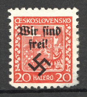 1938 Germany Occupation of Rumburg Sudetenland 20 h (Signed)